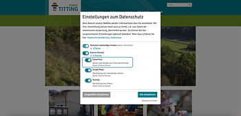 Consent-Tool Screenshot Consent-Tool auf der www.titting.de